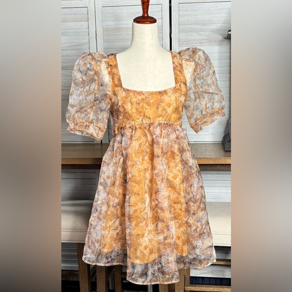 En Saison Dresses & Skirts - En Saison Orange Multicolored Mini Dress